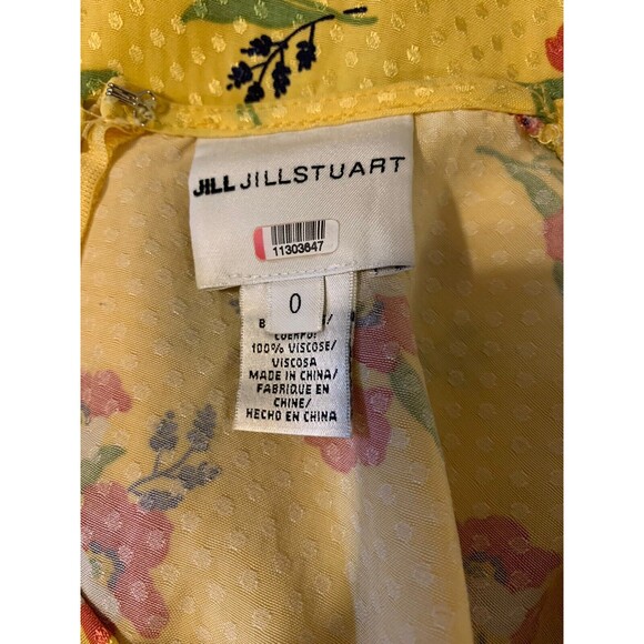 Jill Jill Stuart Womens Yellow Floral Button Midi Retro Dress Size 0 - Picture 3 of 4